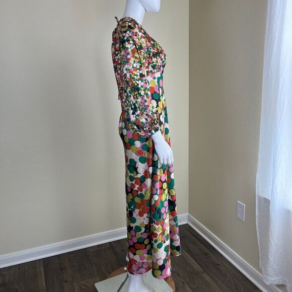 Anthropologie Porridge Women's Size S Polka Dots Maxi Dress Party Boho Vacation - Picture 10 of 17